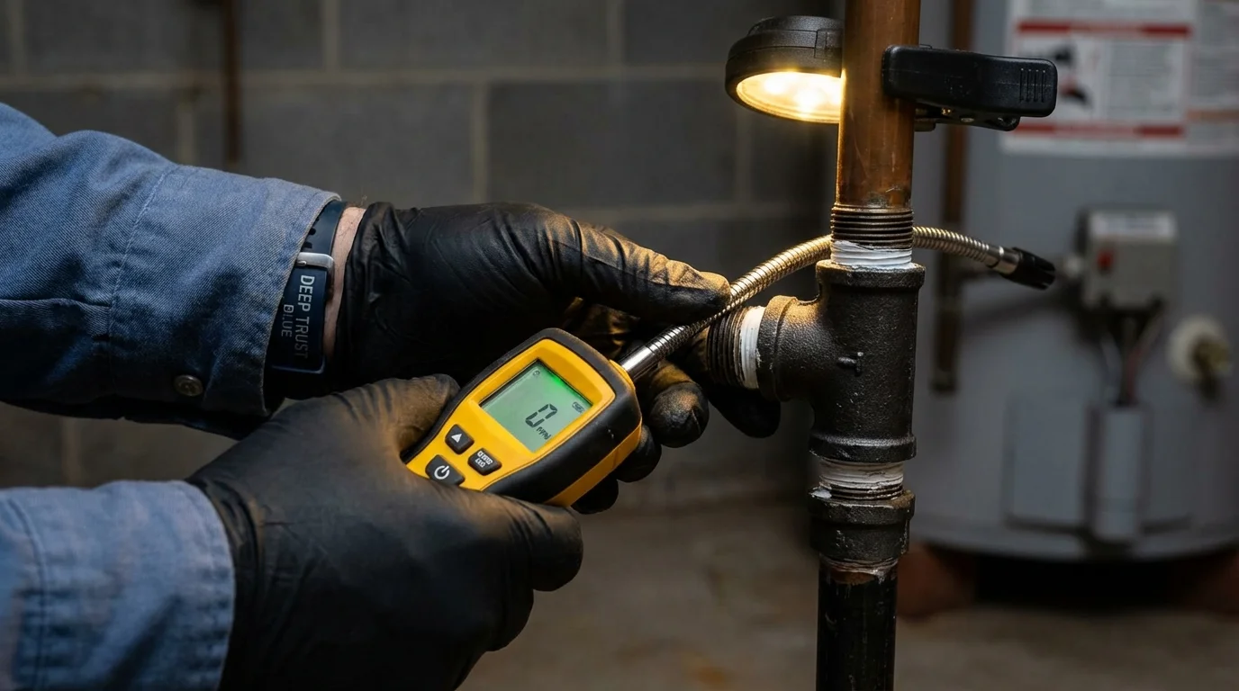 Gas leak detection with electronic sniffer by Johns Plumbing LLC in Tahoe Vista